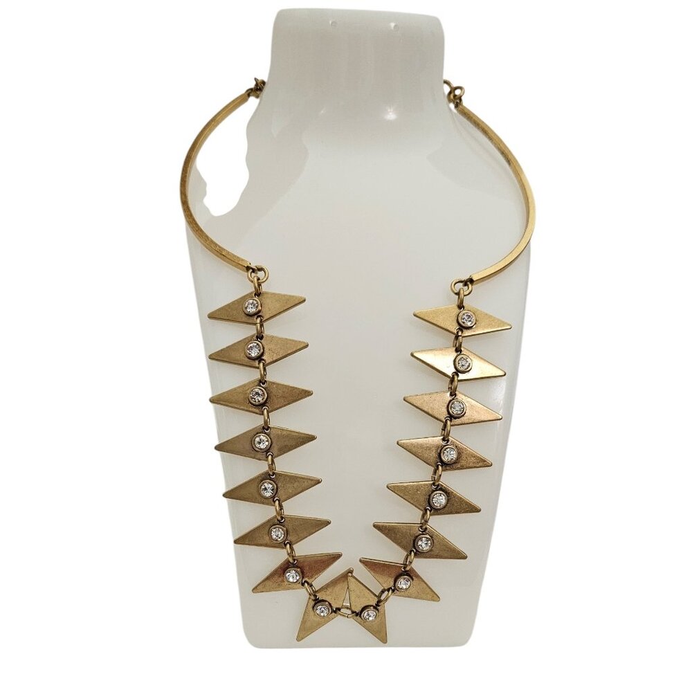 J. Crew Clear Rhinestone Diamond Shape Collar Link Necklace, 20" Long L833